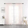 Kate Aurora 2 Piece Rose Pink Colored Rod Pocket Sheer Voile Window Curtains 2 Kate Aurora 2 Piece Rose Pink Colored Rod Pocket Sheer Voile Window Curtains -Greenland Home Fashions Shop 6252457