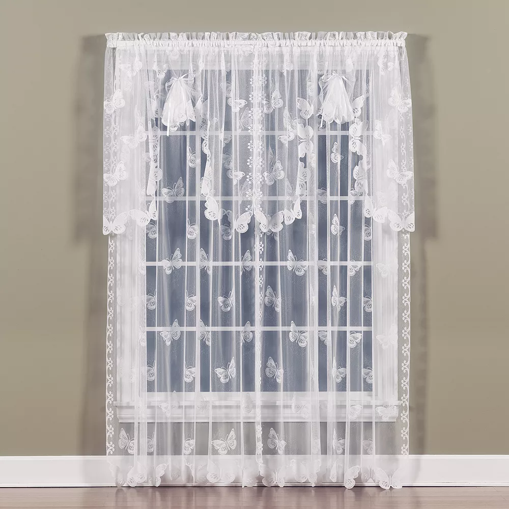 Saturday Knight, Ltd. Butterfly Lace Swag Window Valance - 56'' X 38'' 4 Saturday Knight, Ltd. Butterfly Lace Swag Window Valance - 56'' X 38'' - Image 2