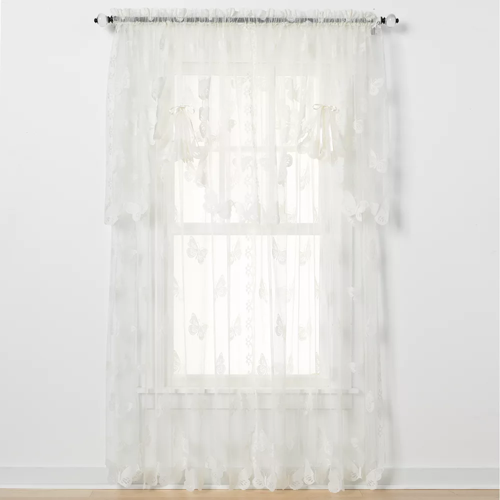 Saturday Knight, Ltd. Butterfly Lace Swag Window Valance - 56'' X 38'' 3 Saturday Knight, Ltd. Butterfly Lace Swag Window Valance - 56'' X 38''
